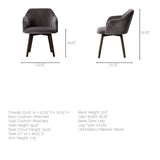 Ronald II Grey Velvet Wrap Black Wooden Base Dining Chair by Mercana at Eve Furniture