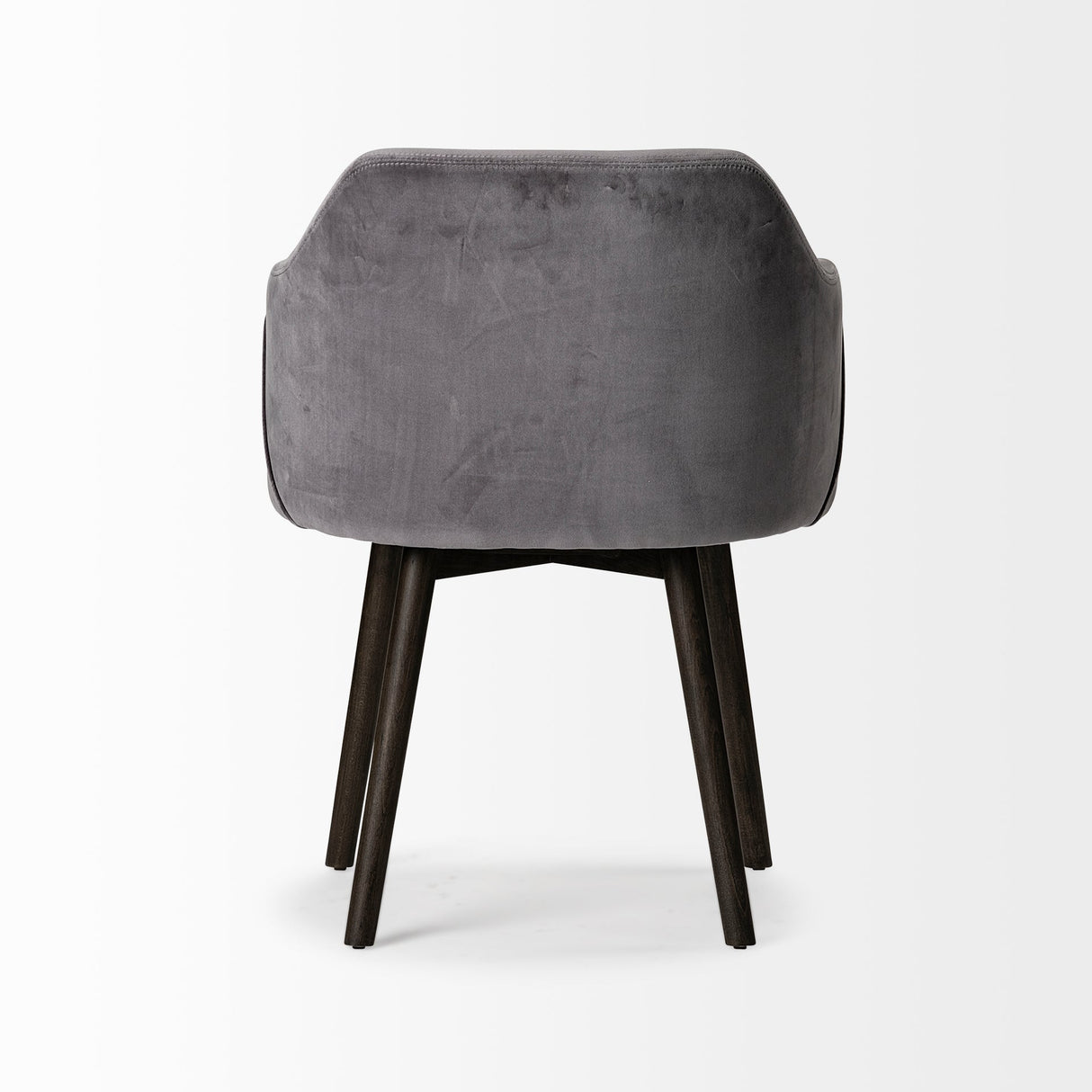Ronald II Grey Velvet Wrap Black Wooden Base Dining Chair by Mercana at Eve Furniture