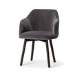 Ronald II Grey Velvet Wrap Black Wooden Base Dining Chair by Mercana at Eve Furniture