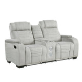 Ronan Light Gray 2-Piece Double Reclining Set by Homelegance at Eve Furniture