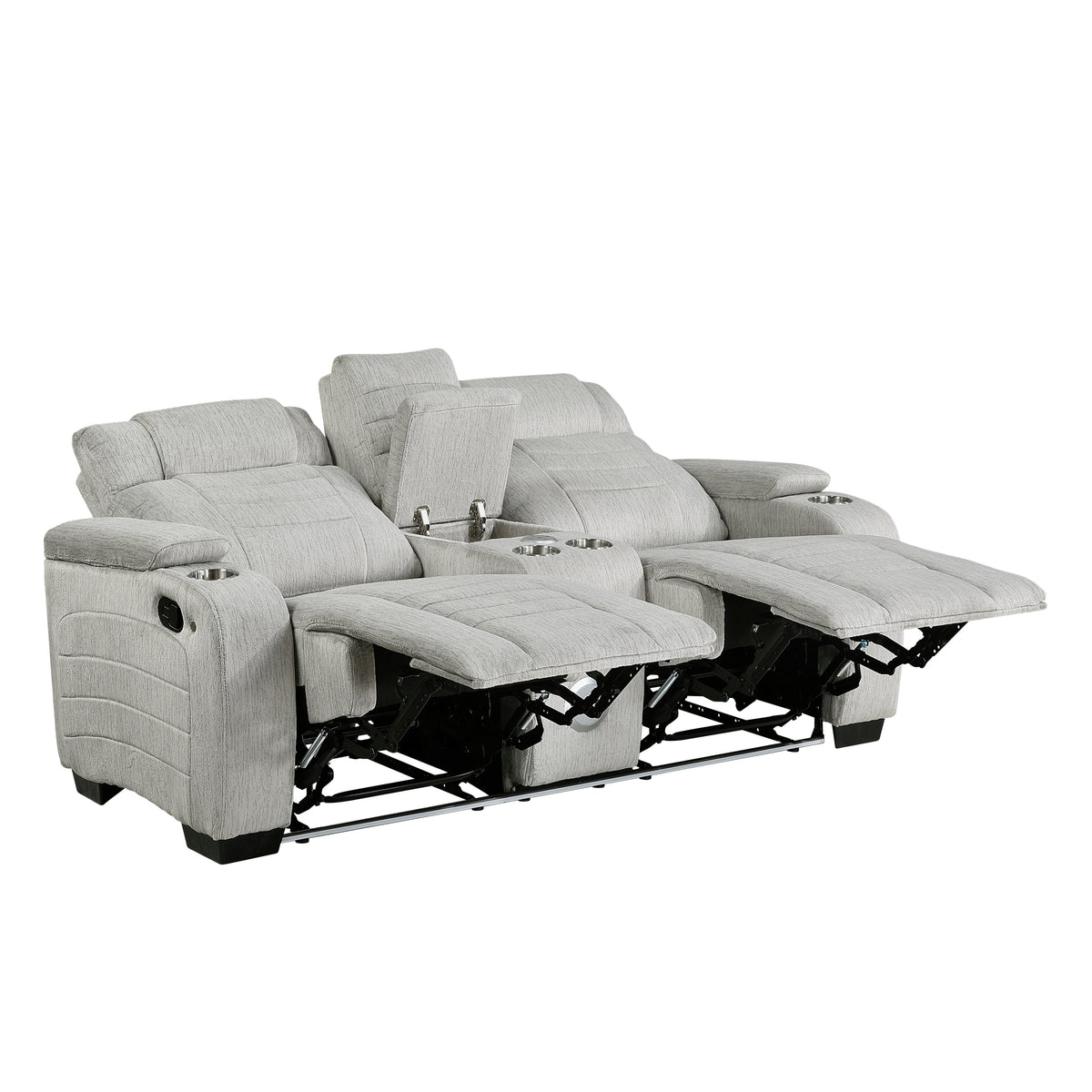Ronan Light Gray 2-Piece Double Reclining Set by Homelegance at Eve Furniture
