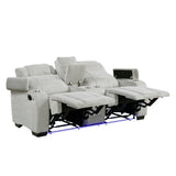 Ronan Light Gray 2-Piece Double Reclining Set by Homelegance at Eve Furniture