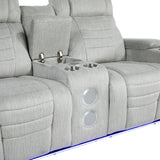 Ronan Light Gray 2-Piece Double Reclining Set by Homelegance at Eve Furniture