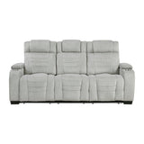 Ronan Light Gray 2-Piece Double Reclining Set by Homelegance at Eve Furniture