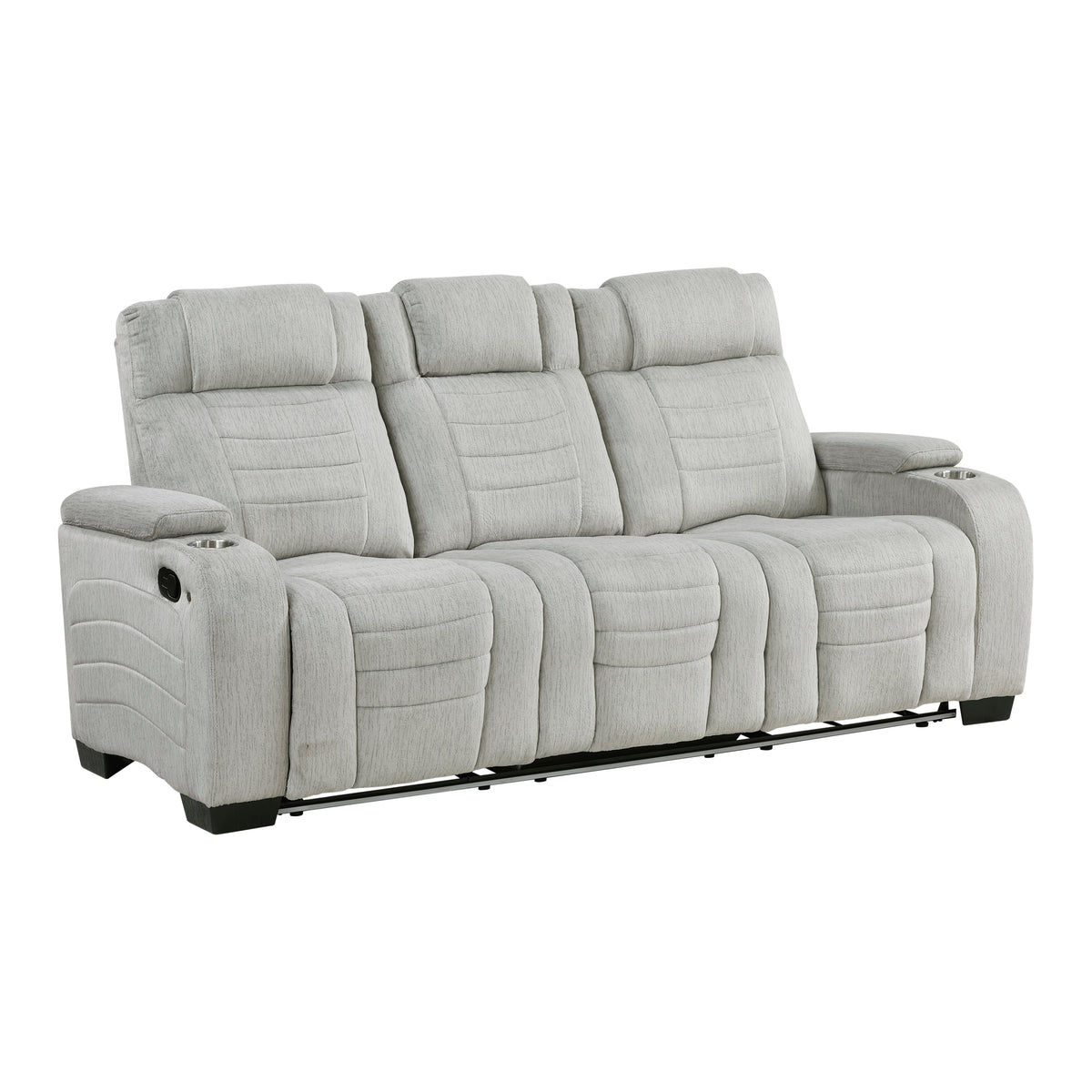 Ronan Light Gray 2-Piece Double Reclining Set by Homelegance at Eve Furniture