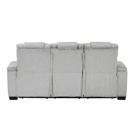 Ronan Light Gray 2-Piece Double Reclining Set by Homelegance at Eve Furniture