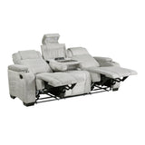 Ronan Light Gray 2-Piece Double Reclining Set by Homelegance at Eve Furniture