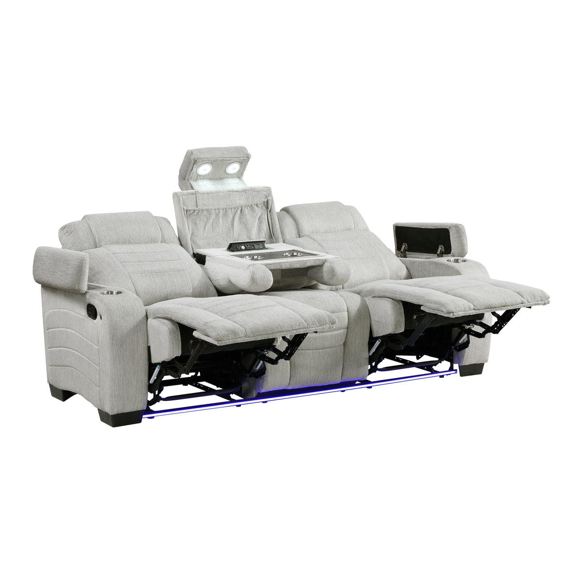 Ronan Light Gray 2-Piece Double Reclining Set by Homelegance at Eve Furniture