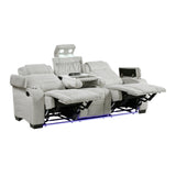 Ronan Light Gray 2-Piece Double Reclining Set by Homelegance at Eve Furniture