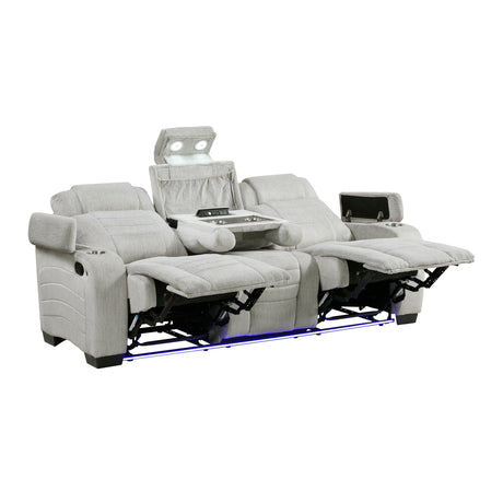 Ronan Light Gray 2-Piece Double Reclining Set by Homelegance at Eve Furniture
