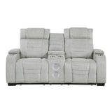 Ronan Light Gray 2-Piece Double Reclining Set by Homelegance at Eve Furniture