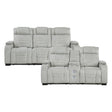 Ronan Light Gray 2-Piece Double Reclining Set by Homelegance at Eve Furniture
