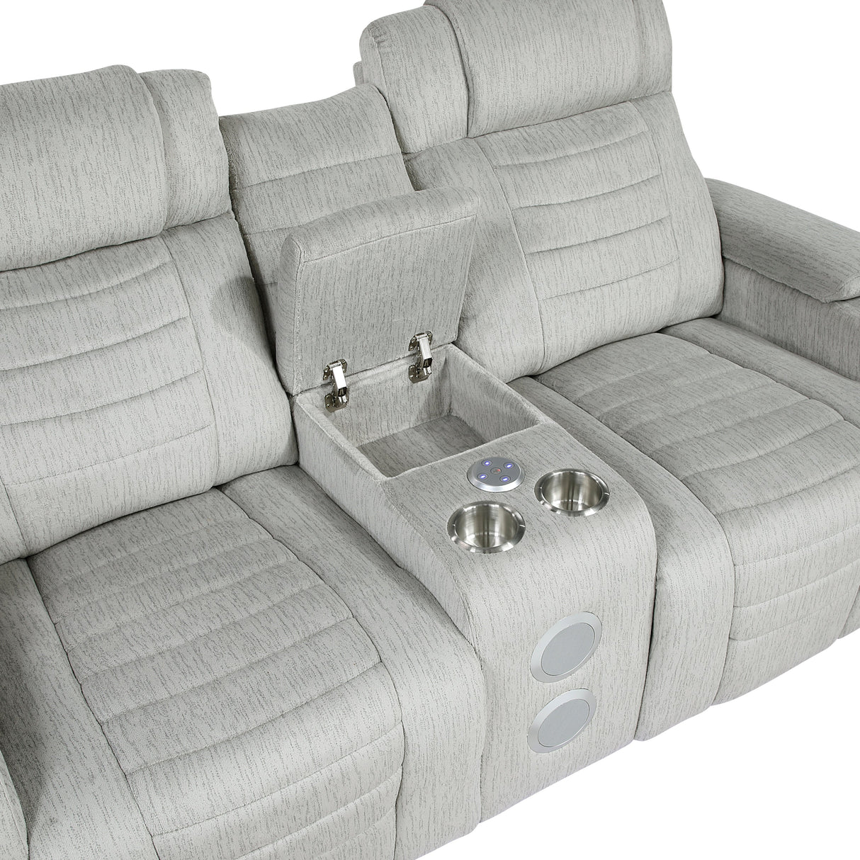 Ronan Light Gray Double Reclining Living Room Set by Homelegance at Eve Furniture