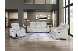 Ronan Light Gray Double Reclining Loveseat with Center Console by Homelegance at Eve Furniture
