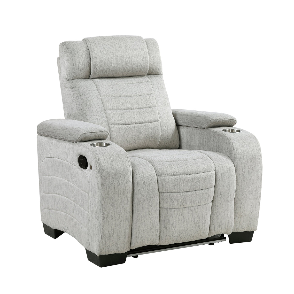 Ronan Light Gray Reclining Chair by Homelegance at Eve Furniture