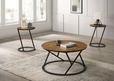 Ronde Natural 3-Piece Occasional Table Set by Furniture of America at Eve Furniture