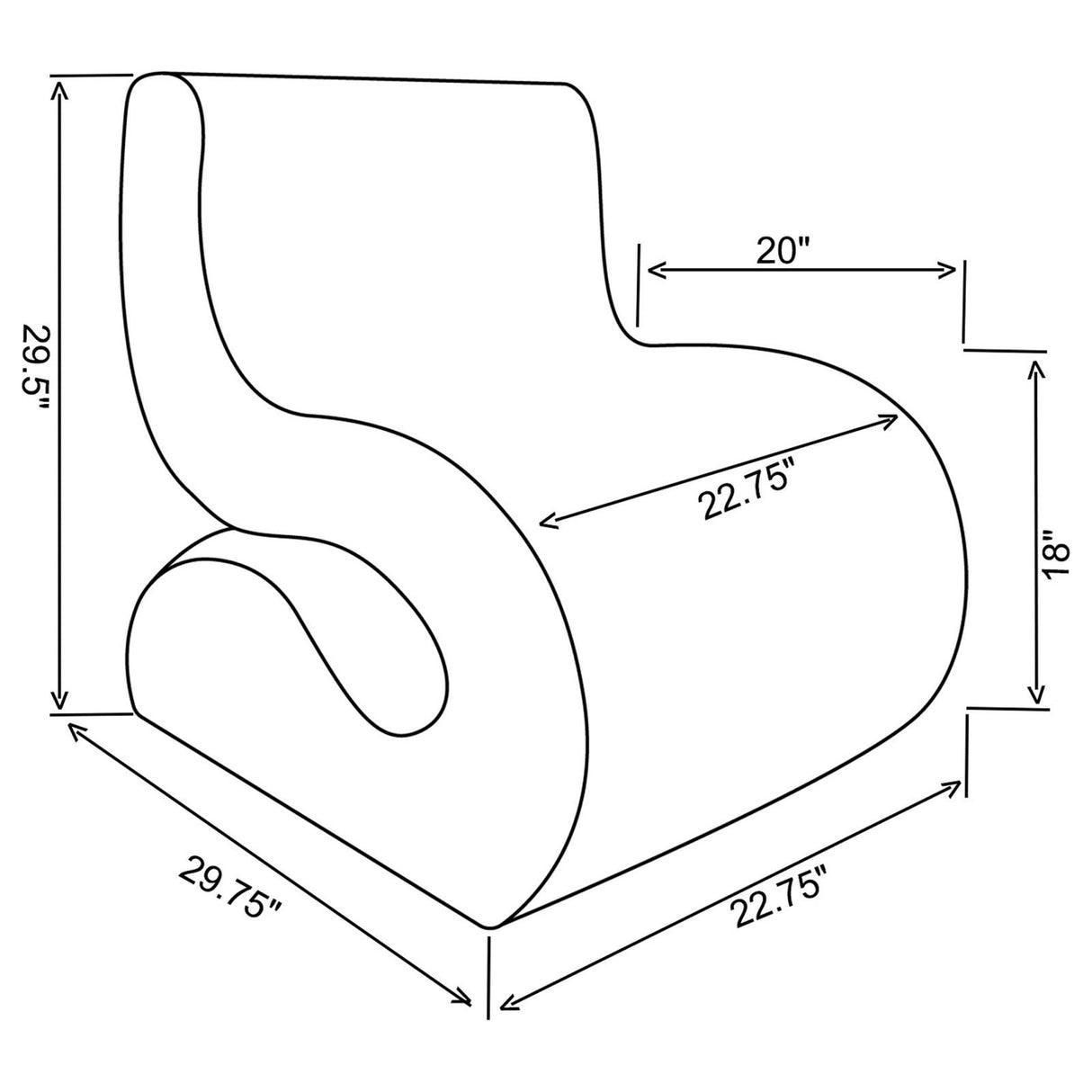 Ronea Cream Boucle Upholstered Armless Curved Accent Chair