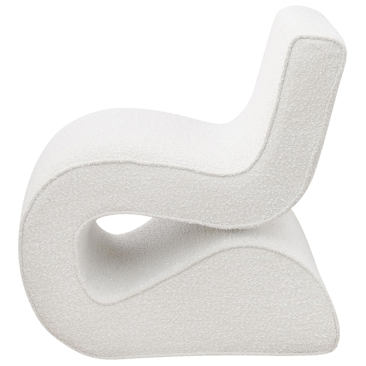 Ronea Cream Boucle Upholstered Armless Curved Accent Chair