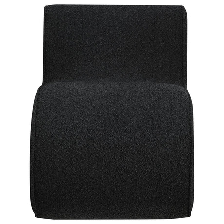 Ronea Charcoal Boucle Upholstered Armless Curved Accent Chair by Coaster at Eve Furniture