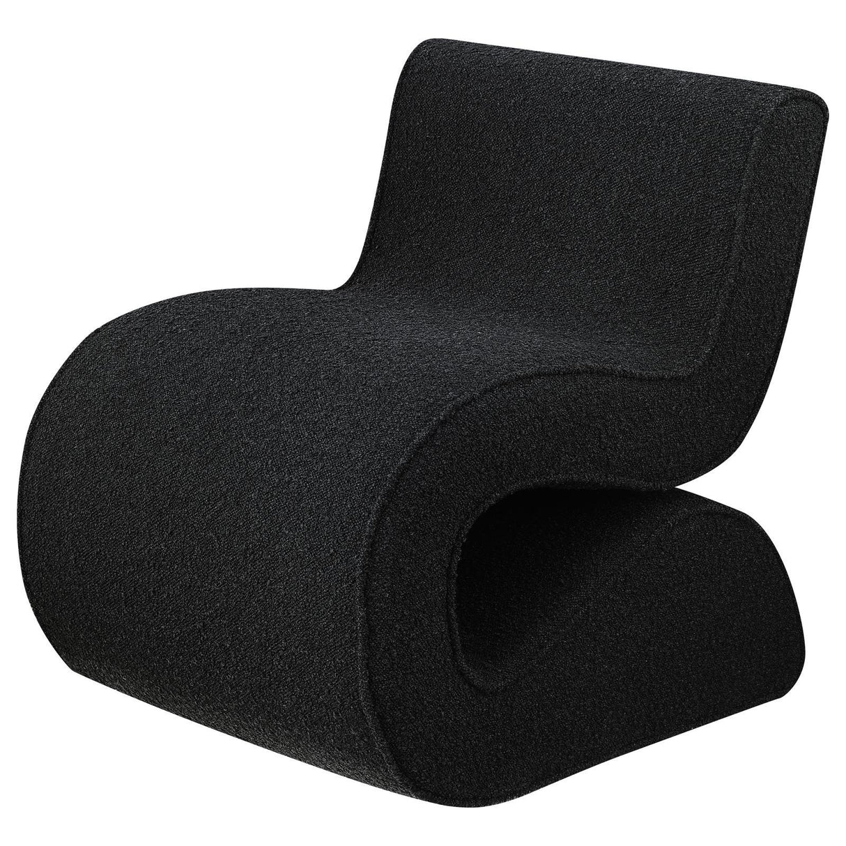 Ronea Charcoal Boucle Upholstered Armless Curved Accent Chair by Coaster at Eve Furniture