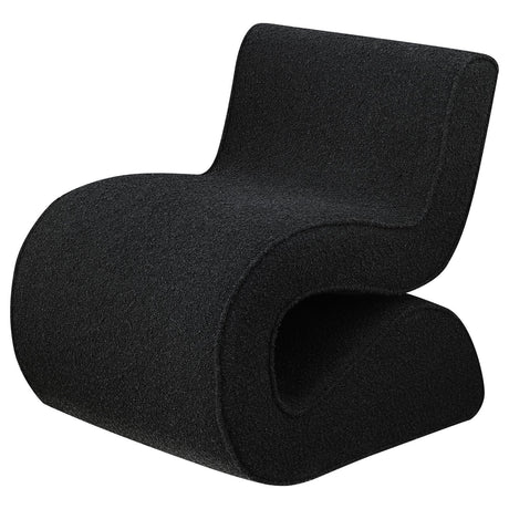Ronea Charcoal Boucle Upholstered Armless Curved Accent Chair by Coaster at Eve Furniture