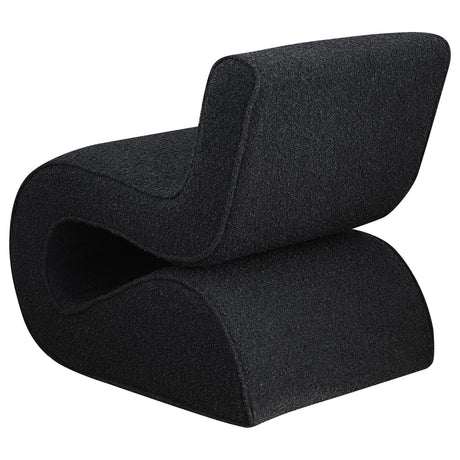 Ronea Charcoal Boucle Upholstered Armless Curved Accent Chair by Coaster at Eve Furniture