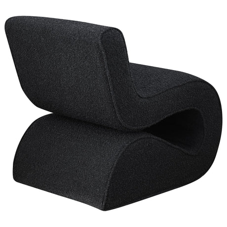 Ronea Charcoal Boucle Upholstered Armless Curved Accent Chair by Coaster at Eve Furniture