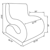 Ronea Charcoal Boucle Upholstered Armless Curved Accent Chair by Coaster at Eve Furniture