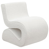 Ronea Cream Boucle Upholstered Armless Curved Accent Chair by Coaster at Eve Furniture