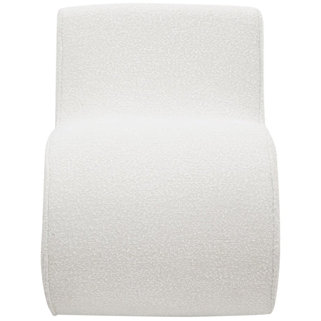 Ronea Cream Boucle Upholstered Armless Curved Accent Chair by Coaster at Eve Furniture