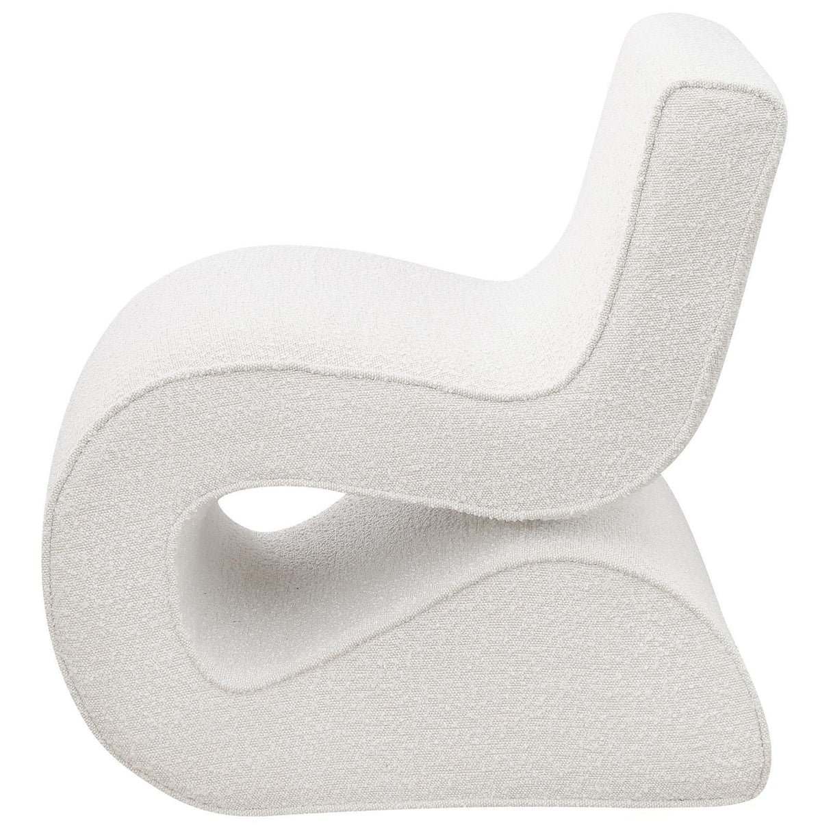 Ronea Cream Boucle Upholstered Armless Curved Accent Chair by Coaster at Eve Furniture