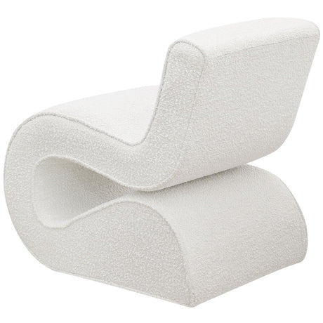 Ronea Cream Boucle Upholstered Armless Curved Accent Chair by Coaster at Eve Furniture