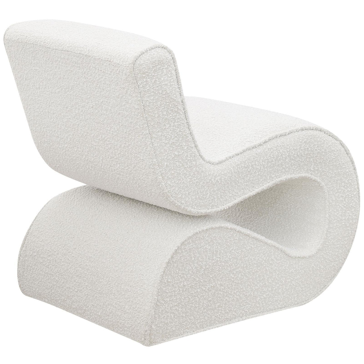 Ronea Cream Boucle Upholstered Armless Curved Accent Chair by Coaster at Eve Furniture