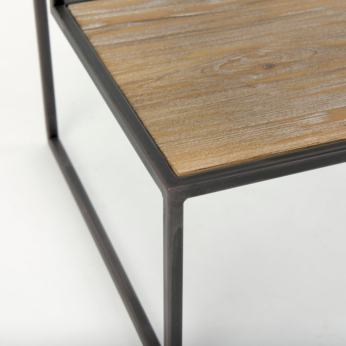 Ronin 22"H Square 2-Tier Wood w/ Black Metal Accent Table by Mercana at Eve Furniture