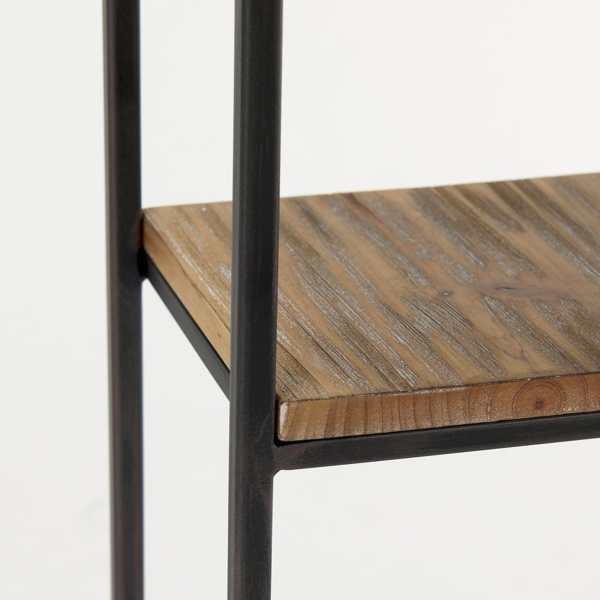 Ronin 25"H Rectangle 2-Tier Wood w/ Black Metal Accent Table by Mercana at Eve Furniture