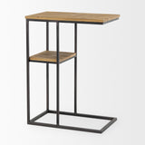 Ronin Rectangle 2-Tier Wood w/ Black Metal Accent Table by Mercana at Eve Furniture