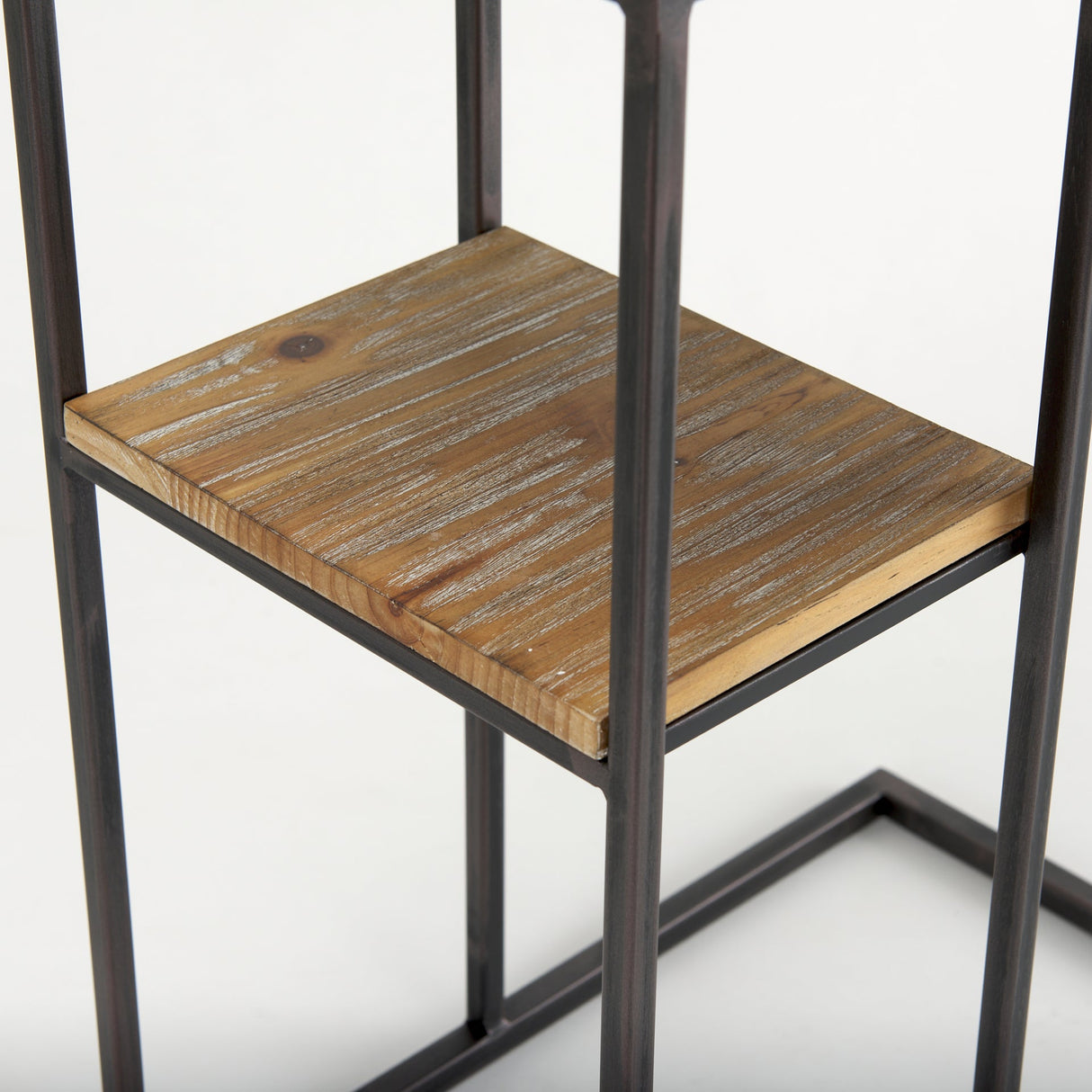 Ronin Rectangle 2-Tier Wood w/ Black Metal Accent Table by Mercana at Eve Furniture