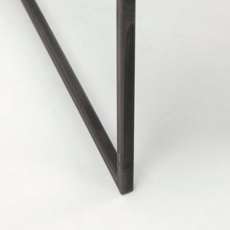 Ronin Square 2-Tier Wood w/ Black Metal Accent Table by Mercana at Eve Furniture