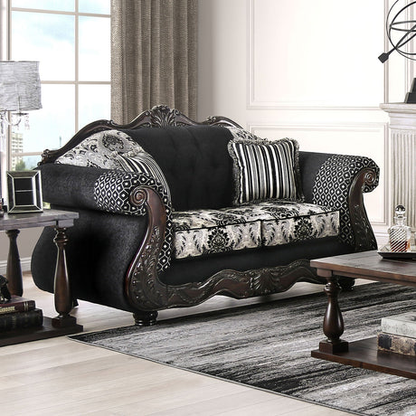 Ronja Black Sofa & Loveseat by Furniture of America at Eve Furniture