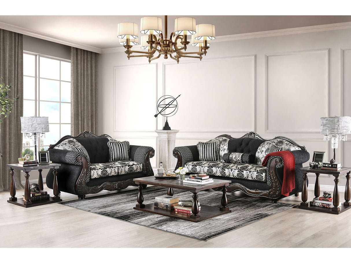 Ronja Black Sofa & Loveseat by Furniture of America at Eve Furniture