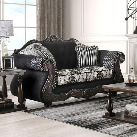 Ronja Black Loveseat by Furniture of America at Eve Furniture