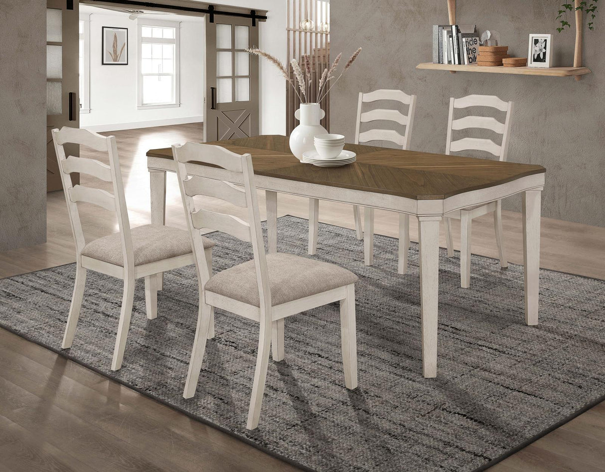 Ronnie Khaki/Rustic Cream 5-Piece Starburst Dining Set by Coaster at Eve Furniture