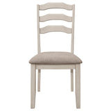 Ronnie Ladder Back Padded Seat Dining Side Chair Khaki and Rustic Cream (Set of 2)