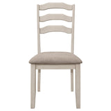Ronnie Ladder Back Padded Seat Dining Side Chair Khaki and Rustic Cream (Set of 2) by Coaster at Eve Furniture