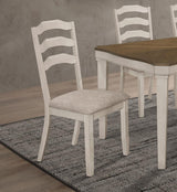 Ronnie Ladder Back Padded Seat Dining Side Chair Khaki and Rustic Cream (Set of 2) by Coaster at Eve Furniture