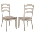 Ronnie Ladder Back Padded Seat Dining Side Chair Khaki and Rustic Cream (Set of 2) by Coaster at Eve Furniture