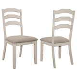 Ronnie Ladder Back Padded Seat Dining Side Chair Khaki and Rustic Cream (Set of 2) by Coaster at Eve Furniture