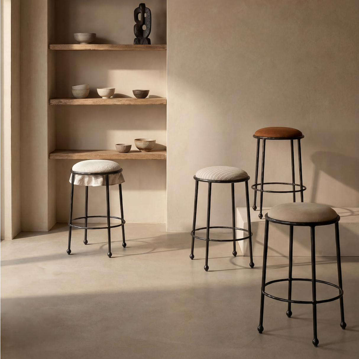 Rook Hammered Counter Stool by Co.House Designs at Eve Furniture