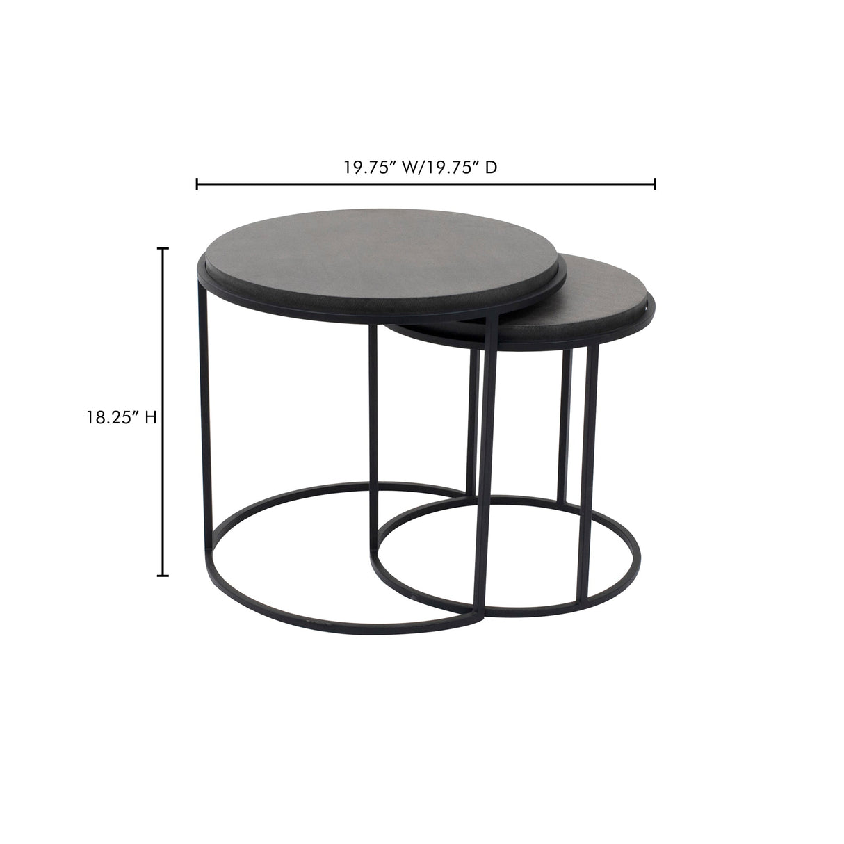 Roost Black Nesting Tables Set Of 2 by Moe's Home at Eve Furniture