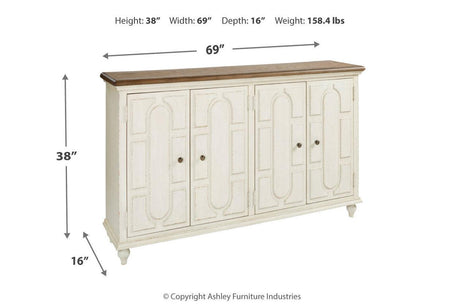 Roranville Antique White Accent Cabinet by Ashley at Eve Furniture